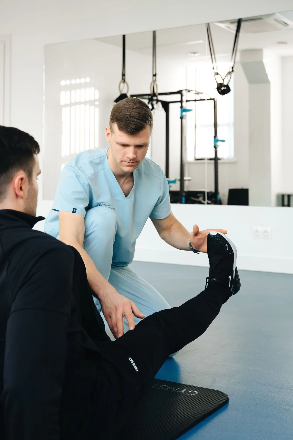 Professional physical therapy and rehabilitation session 